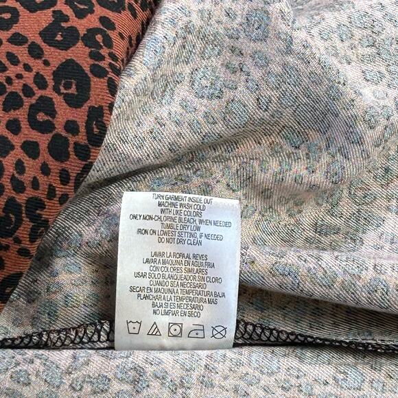 GB Lounge Dress With Topper Set Size XL Brown Black Animal Rayon Loungewear - Picture 13 of 16